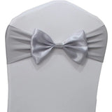 10pcs/50pcs Free Tie Wedding Satin Chair Sash Elastic