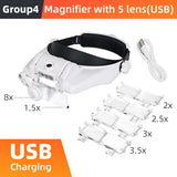 LED Headband Magnifier Hands Free Magnifying Glasses