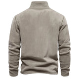 Men Winter Pullover Sweatshirts Fleece Warm Stand-up Collar