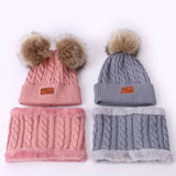 Baby Warm Winter Hats Scarf Gloves 3pcs Set