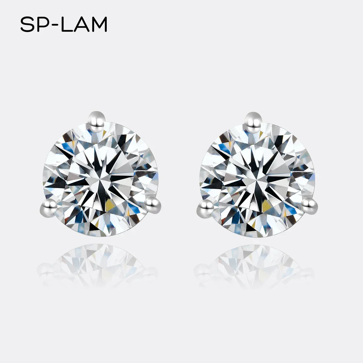 SP-LAM Moissanite Stud Earrings Women Sterling Silver 925 Classic Style Korean Fashion Small Earring Pendientes Cерьги Gift
