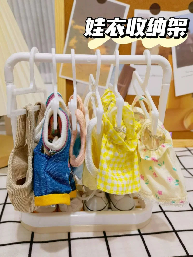 Dollhouse Simulation Plastic Miniture Doll Clothes Rack Garment