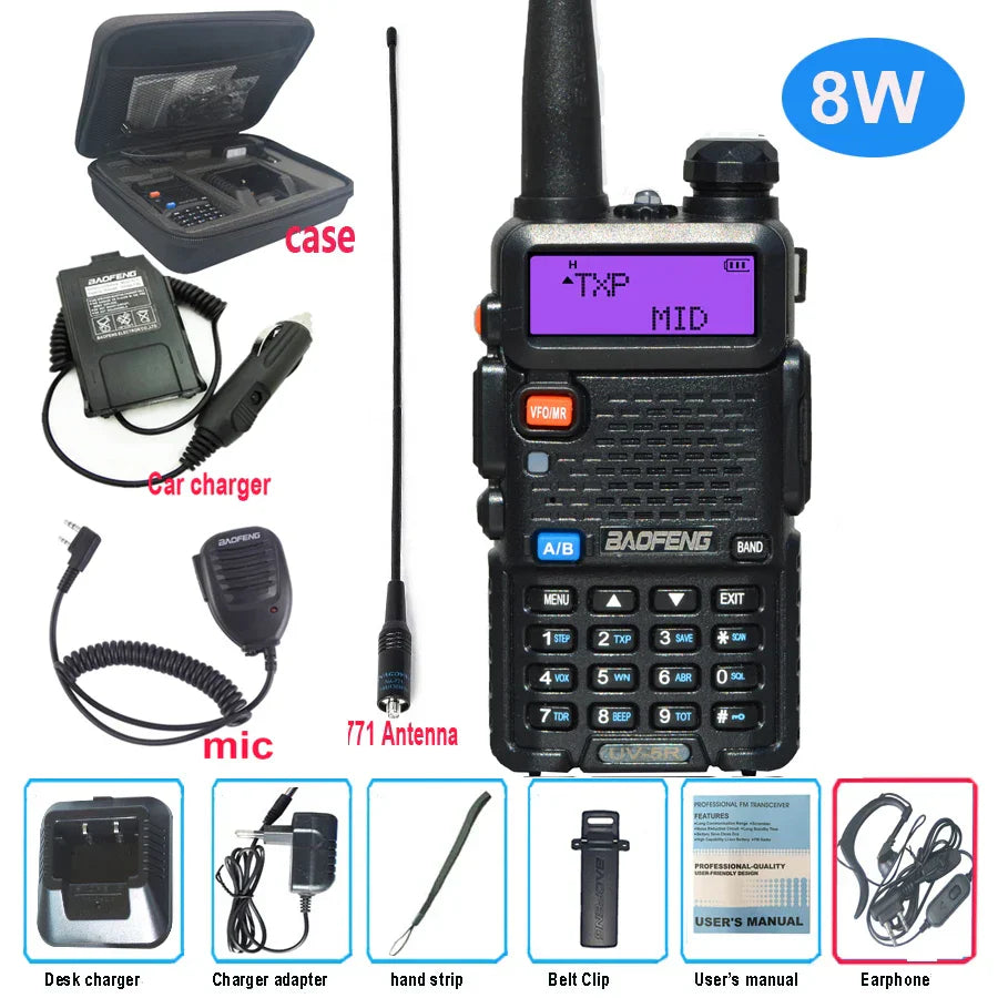 Baofeng UV 5R Walkie Talkie True 8W Portable