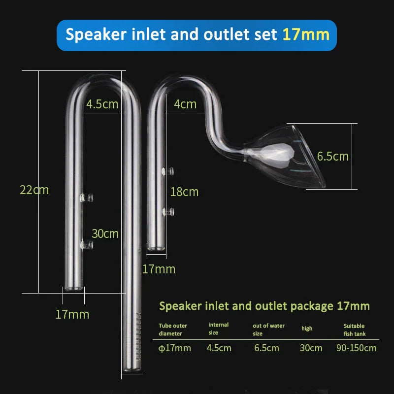 Aquarium Glass Inlet Outlet Skimmer Accessories Lily Pipe