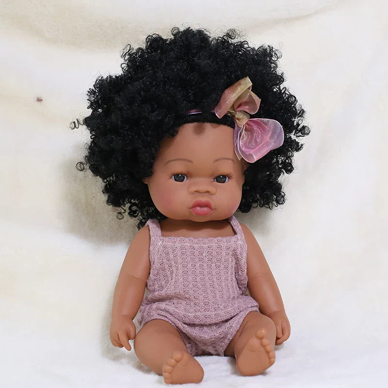 35cm Newborn Reborn African Doll Baby Simulation Soft