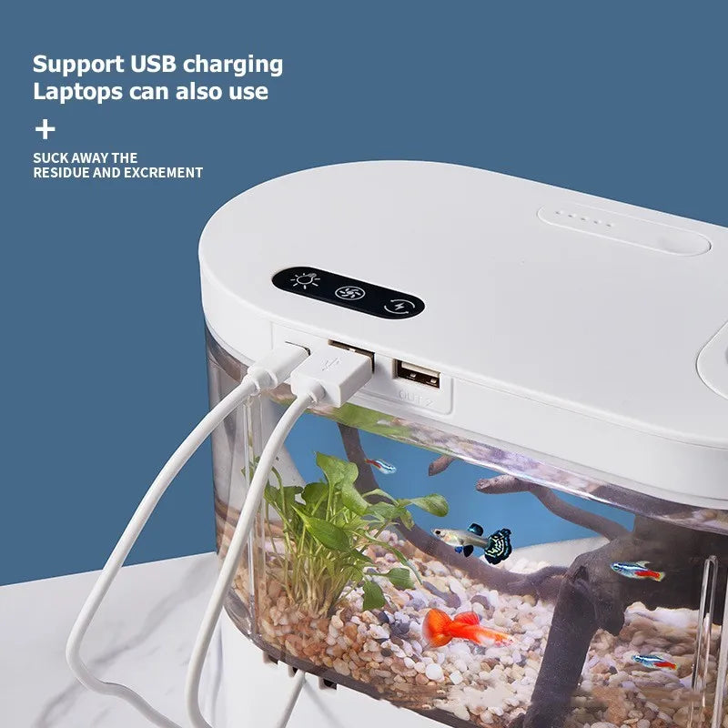 Desktop Creative Mini Aquarium Fish Tank with Biochemical