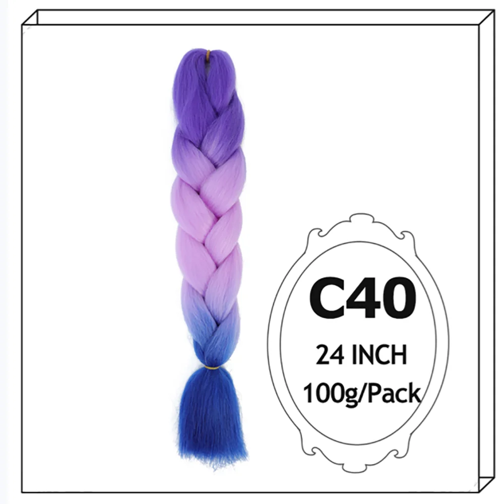 24Inch Synthetic Long Jumbo Ombre Braiding Hair For