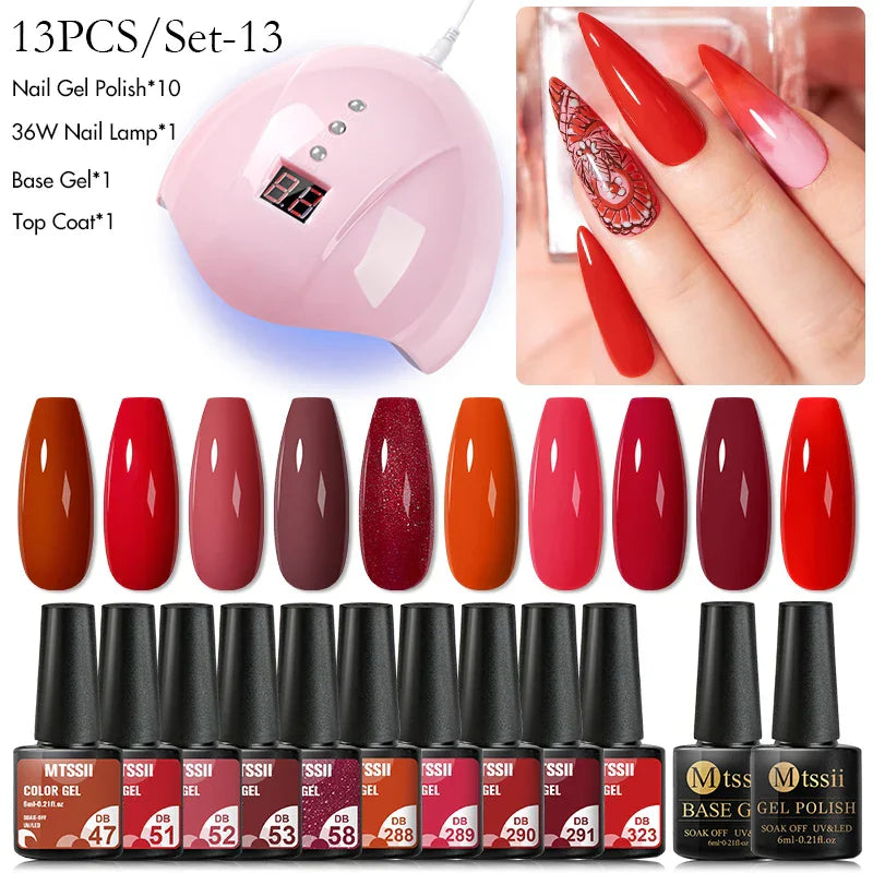 Mtssii 13/16Pcs Gel Nail Polish Set With 36W