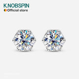 KNOBSPIN 1CT D Color Moissanite Earring S925 Sterling