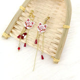 Vintage Fox Mask Earrings for Women Japanese Style