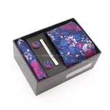 Gracefully Polyester Tie Set With Box Red Floral