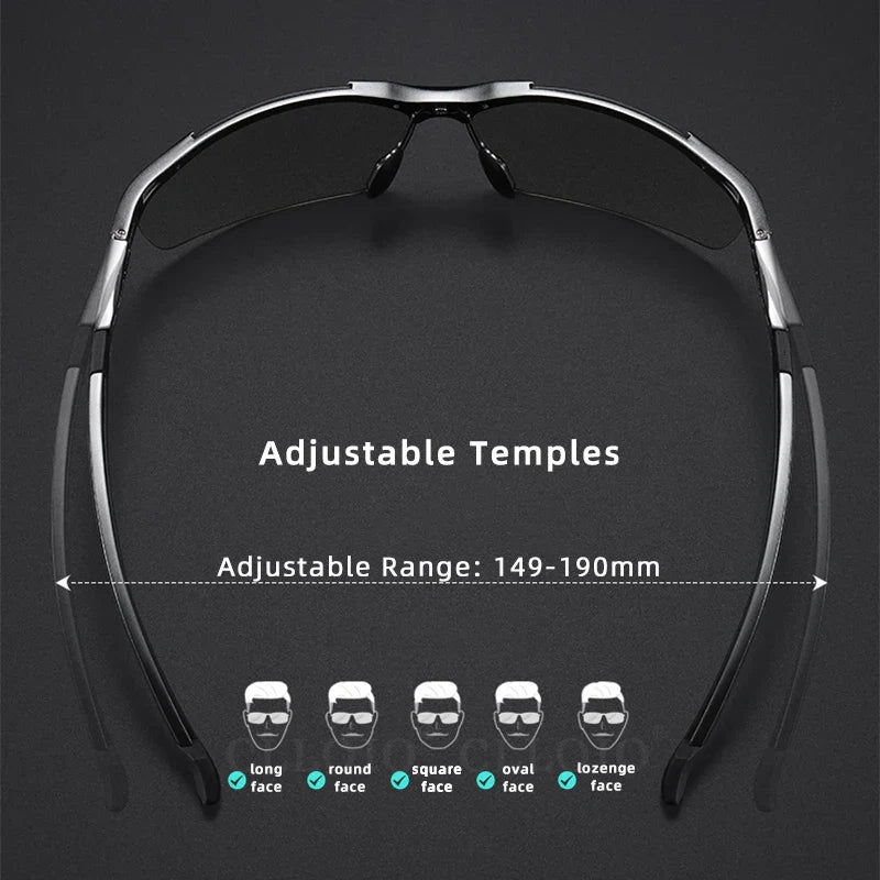 CLLOIO Top Quality Aluminum Polarized Photochromic Sunglasses Men
