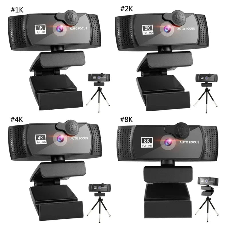 1K2K4K8K Webcam with Mic & Privacy Cover &Tripod