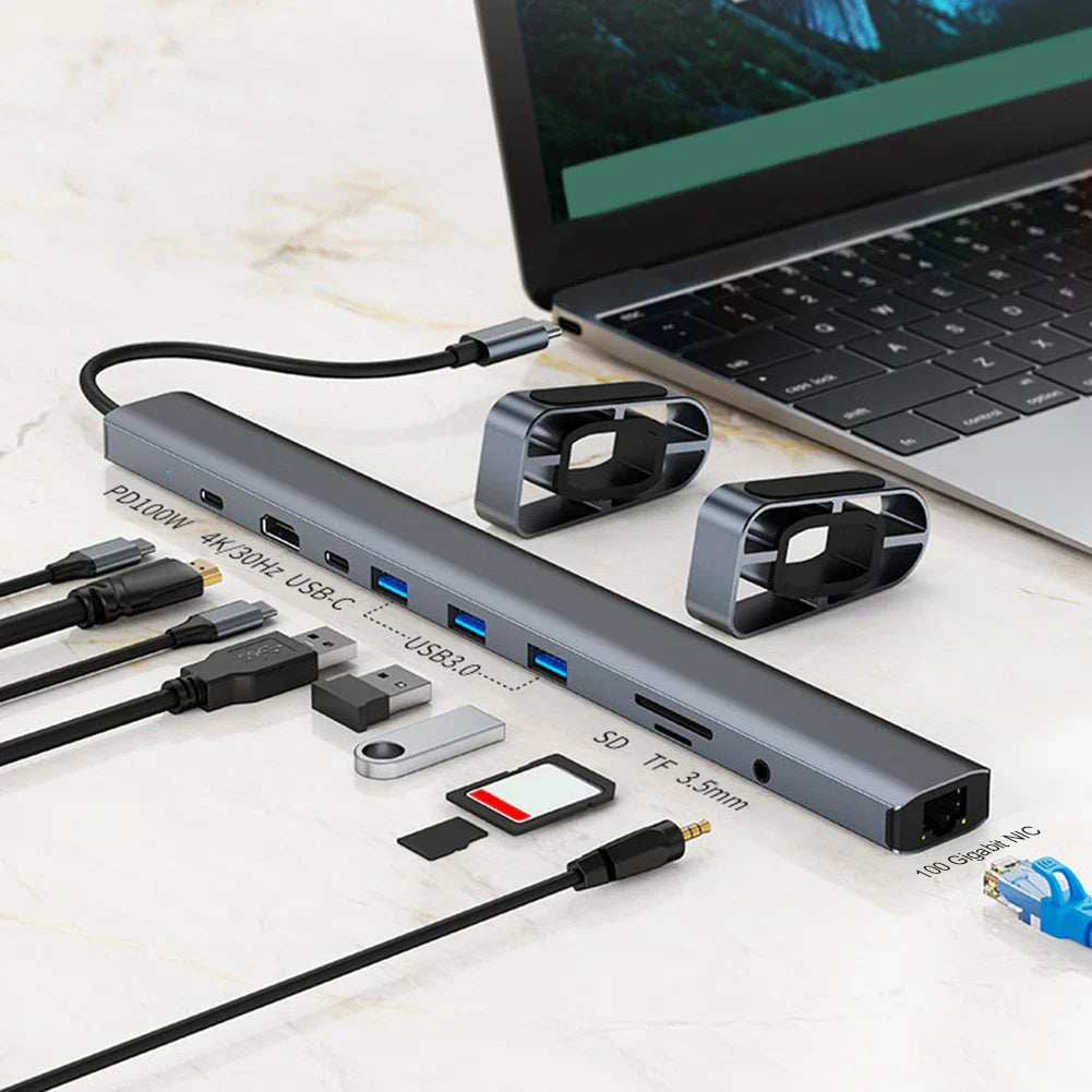 10 in 1 USB Hub Dock AUX HD-compatible