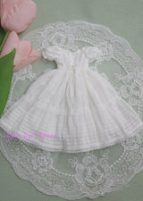 （Special Sale）Dula Doll Clothes Dress White Summer short sleeves double skirt Blythe ob24 Bjd Doll