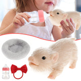 Silicone Pig Doll Toy with Pig Bowknot Nursing