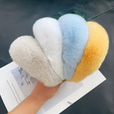 Real Rex Rabbit Hair Headband Fur Hairpin Korean