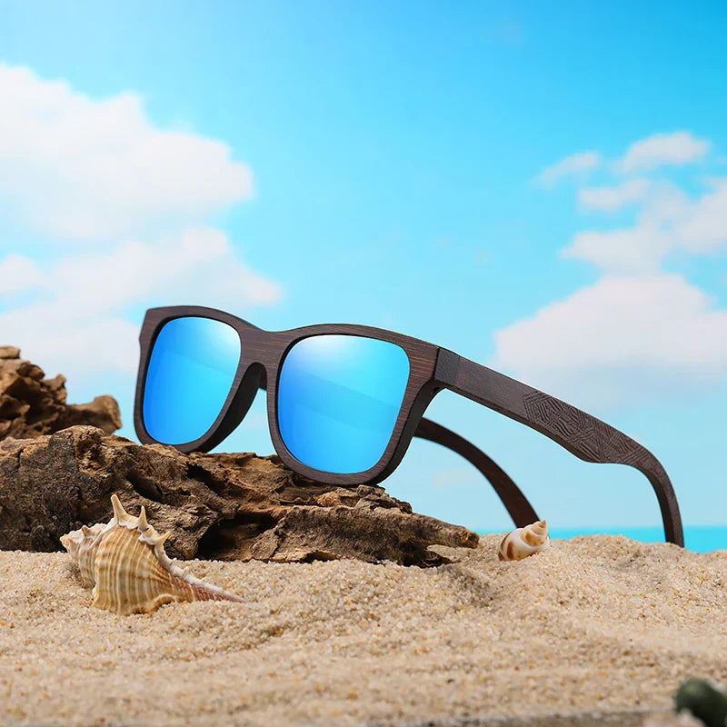 GM Natural Bamboo Wooden Sunglasses Handmade Polarized Glasses