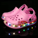 Summer Children Hole Sandals LED Lighted Flashing Light