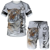 2023 Men T-shirt Set Tracksuit Training Wear Lion