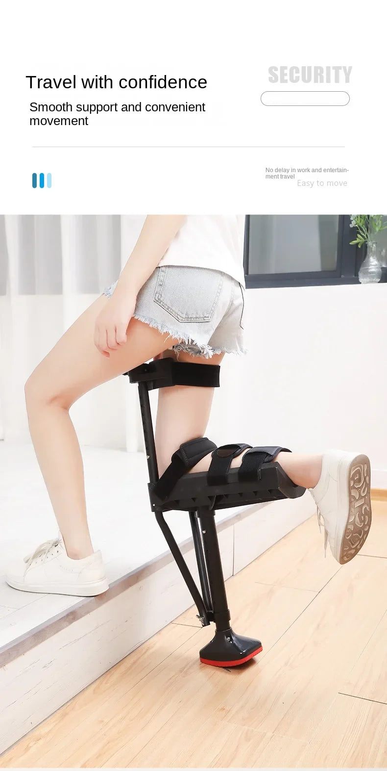 Ergonomic Hands Free Crutches Knee Crutch for Adult