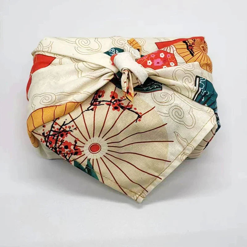 70x7090x90cm Japanese Handkerchief Furoshiki Double Side Floral Print