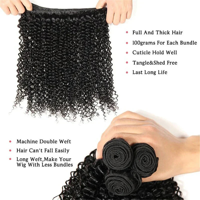 100% Human Hair Kinky Curly Bundles Raw Hair