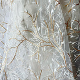 White lace Gold Beaded Embroidery Apparel Fabrics &