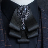 Men's Bow Tie Rhinestone Ribbon British Business Banquet
