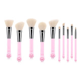 10PCS Cute Cat Claw Shape Makeup Brushes Set
