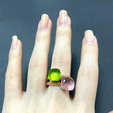 2PcsSet Pomellato Ring Stacked Mix Color Crystal Ring