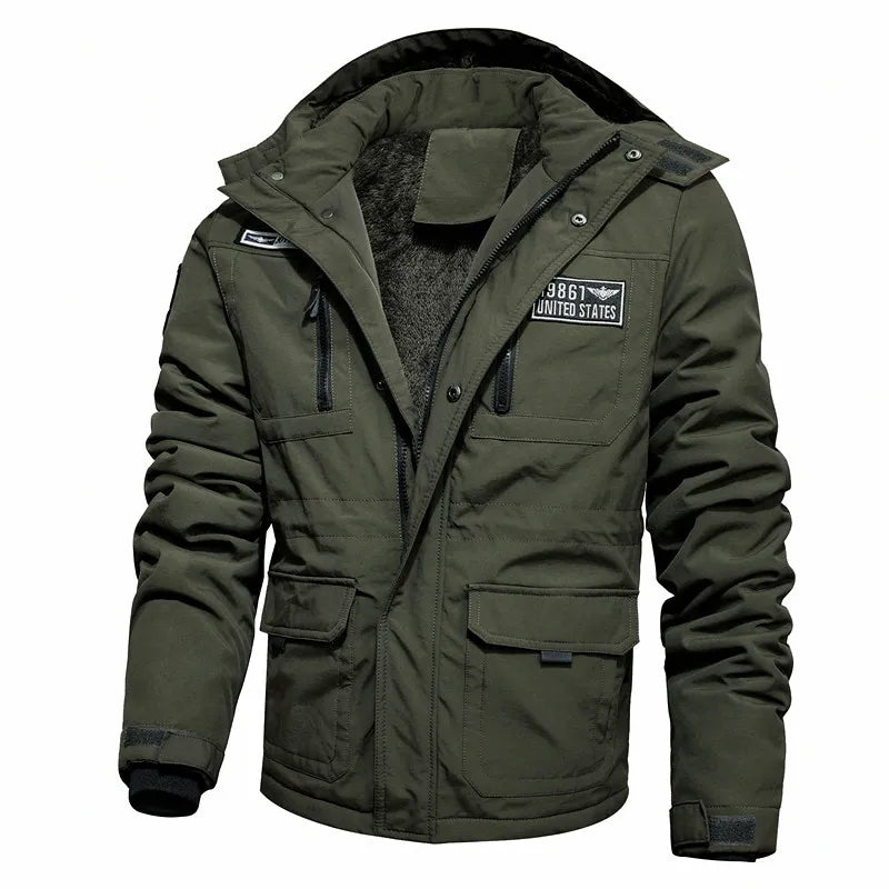 2024 Male Military Winter Puffer Men Long Coats