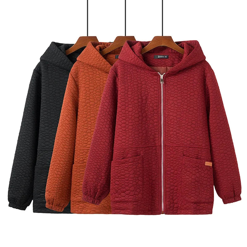 Womens Plus Size Zipper Jacket Autumn Casual Clothing