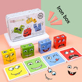 New 3D Montessori Geometry Puzzles Building Block Face