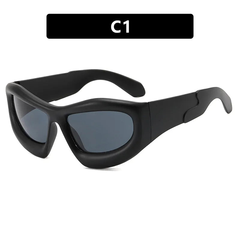 Fashion Y2K Cyberpunk Sunglasses Women Men UV400 Red