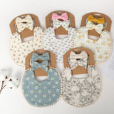 3Pcs/Set Baby Flower Bibs & Headbands Bow Nylon