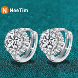 NeeTim 1ct 6.5mm Moissanite Earrings for Women S925