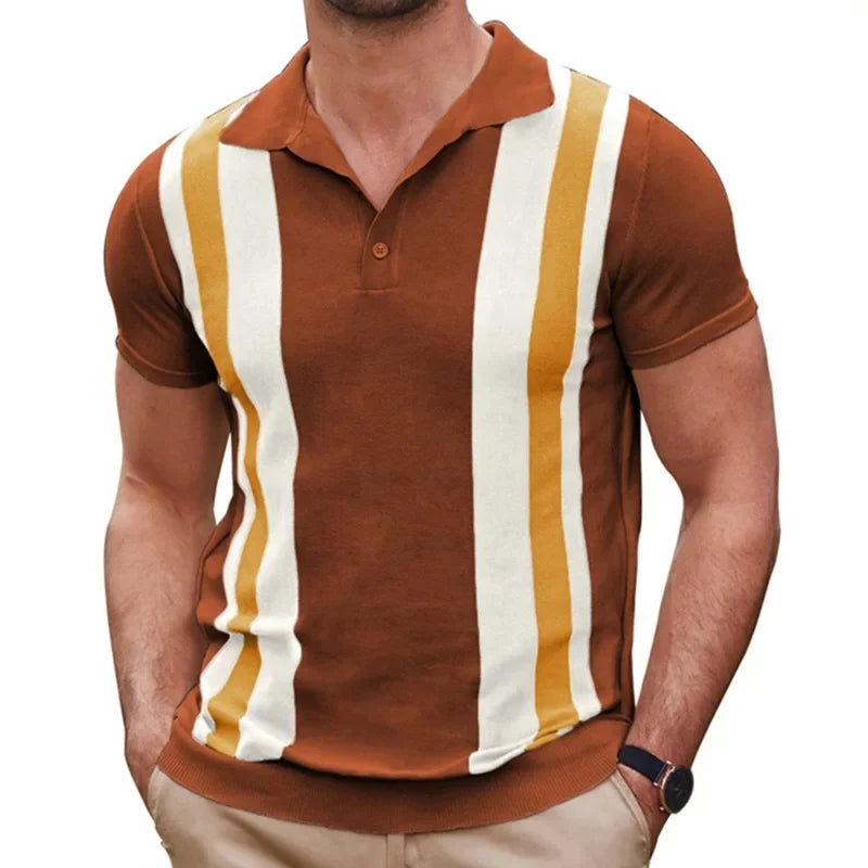 Men's Summer Short Sleeve Polo Shirts Knitted Business