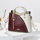 Newposs PU Leather Large Capacity Woman Handbag Grid