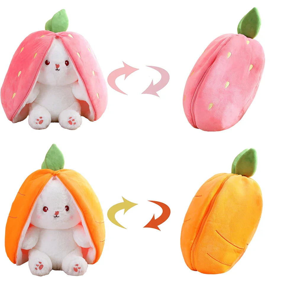 18cm Cosplay Strawberry Carrot Rabbit Plush Toy Stuffed
