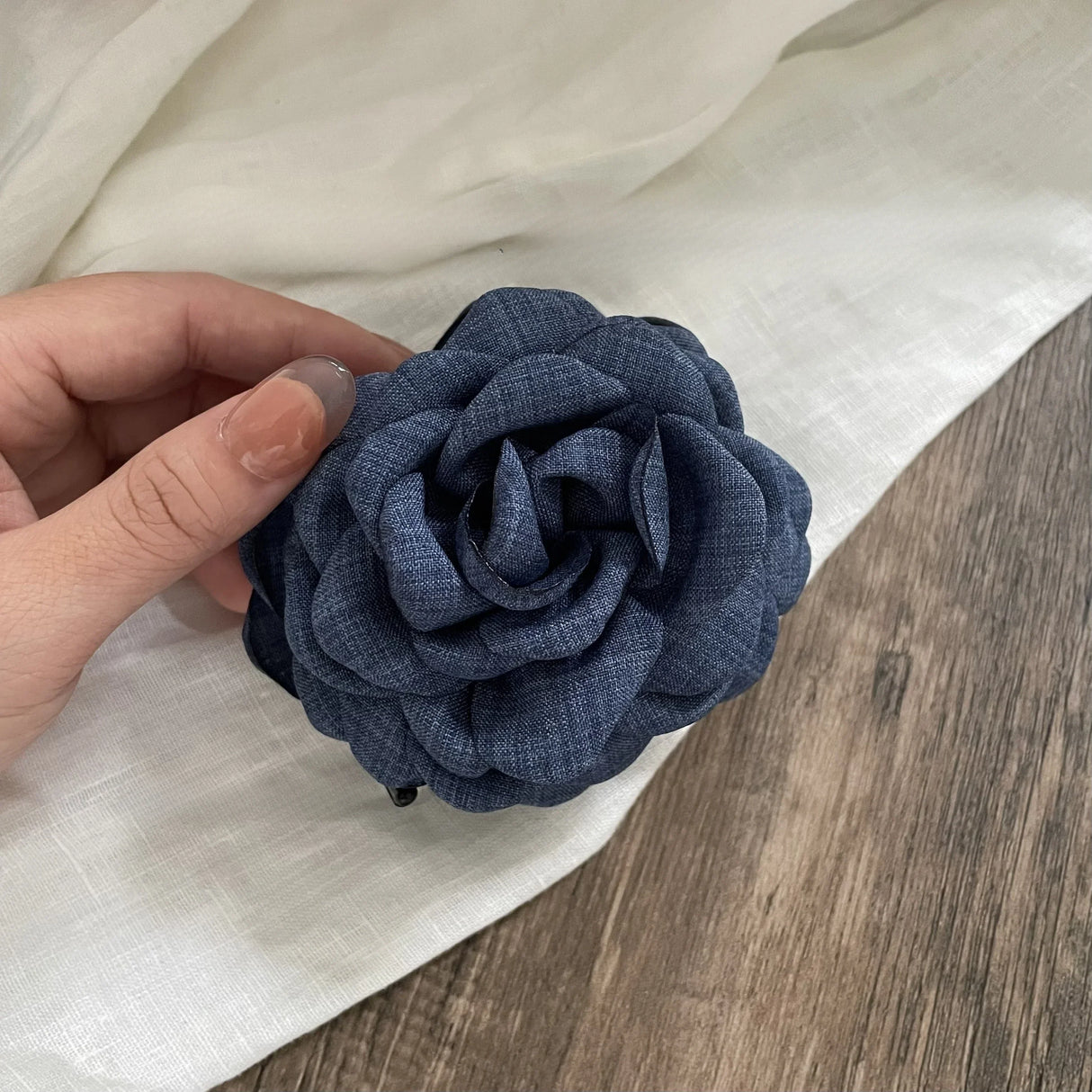 Fabric Rose Flower Crab Hair Clip Ins Popular