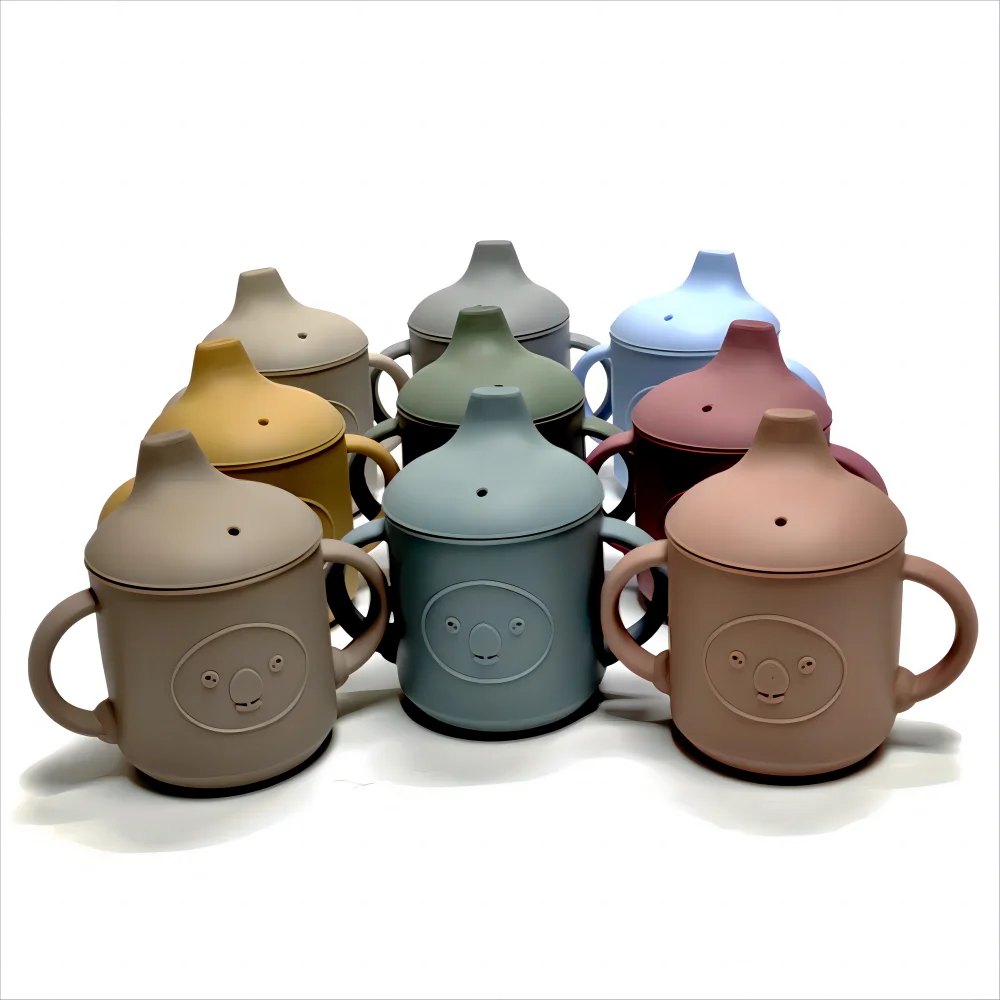 Children's Silicone Cup with Lid Learning Drinking Cup