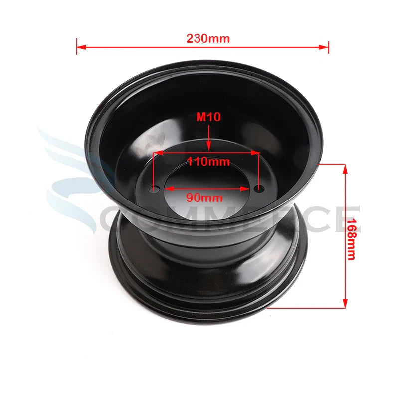 Black 8 inch Front or Rear wheel Hub