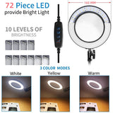 72LED 10X NEW Illuminated Magnifier USB 3 Colors