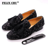 Mens Tassel Loafers Sequin Casual Shoes British Style