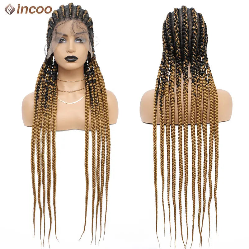 36 Cornrow Twisted Braided Wigs Ombre Blonde Passion