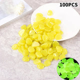100pcs Garden Decor Luminous Stones Glow In The