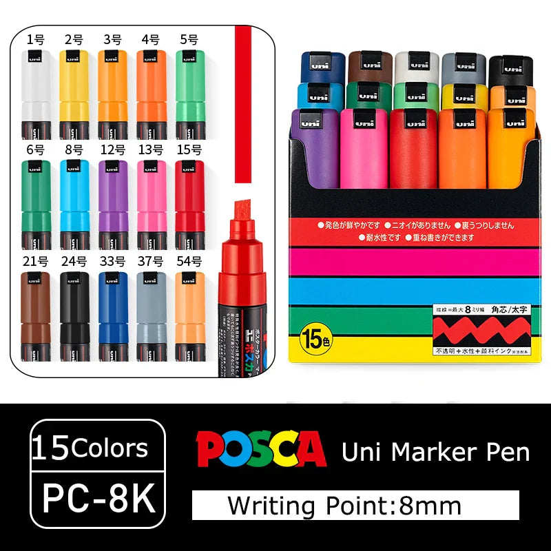 Japan Posca Marker Pen Set Non-Toxic Utilies Escolares