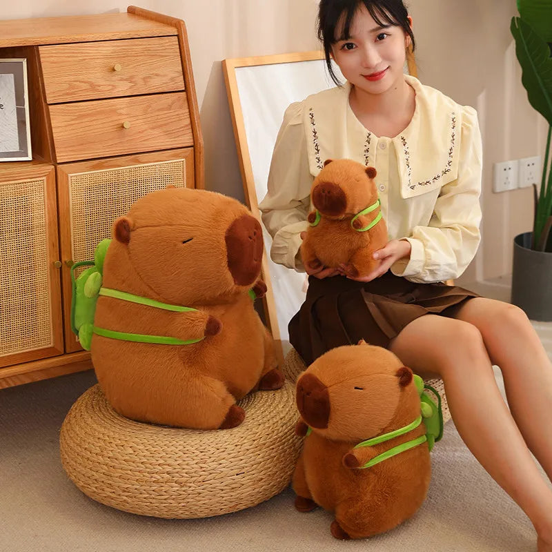 Fluffy Capybara Plush Doll Kawaii Capybara With Tortoise