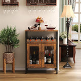 Wine Bar Rack Cabinet with Detachable Wine Rack